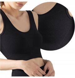 Siélei Női Csíkos Sport Felső, Size XL, fekete