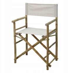 ProGarden Rendezői szék bambusz fehér 41x60x48 90 Összecsukható ülőfelület háttámla (VM4000020)
