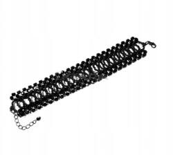  Fekete Nyakörv Nyaklánc, Cseh Jablonex, széles, karabiner