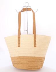  Női fonott strandtáska shopper, papír szívószál, cipzáras, A4-es méret