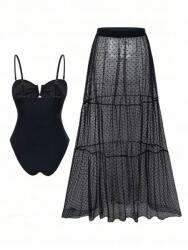 Shein Egyrészes Fürdőruha Szoknyával