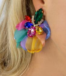  Függő fülbevaló színes kristályokkal és szirmokkal 9 cm unisize (5900178558493)