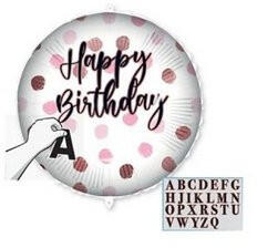 Decorata Party Szülinapi lufi 18" 45cm Happy Birthday, feliratozható (LUFI904815)