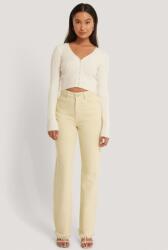 NA-KD Női Farmernadrág, sárga, egyenes, Size 34, 100% pamut