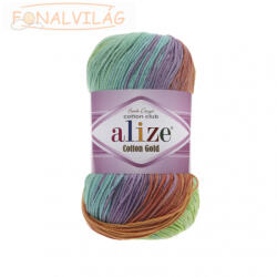 alize COTTON GOLD BATIK - Narancs-türkisz-zöld melír (4530)