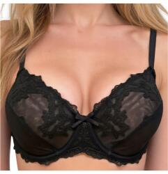 Siélei Puha Csipkés Melltartó, átlátszó csipkével, fekete, Size 85C