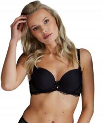 Nipplex Mefemi Roxane Push-Up melltartó, Size 75C, sima fekete, csipke (5904323256784)
