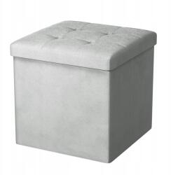  Puff játéktárolóval, összecsukható, szürke 38x38 cm