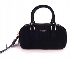 Flora&Co Fekete női kézitáska, öko velúr, bowling bag