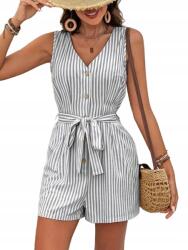 Shein L-es Csíkos Overál Megkötővel