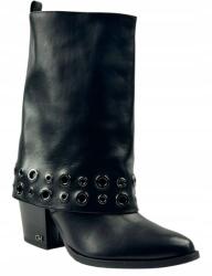 CheBello Fekete Cowboy Csizma, természetes bőr, Size 37, 7.5cm sarok (4791_-002-000-PSK-S411)