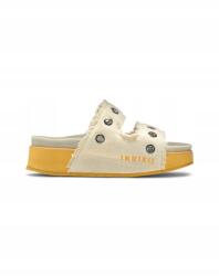 Inuikii Frayed Denim Platform flip-flop, 41, farmer, bőr (70103-152-cream)