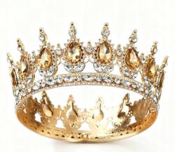  Fém Diadém Ékszerekkel, pezsgőszínű kristályokkal, alkalmi viselethez