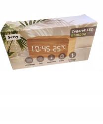 Setty ébresztőóra, bambusz, digitális, 10cm (5900495762436)