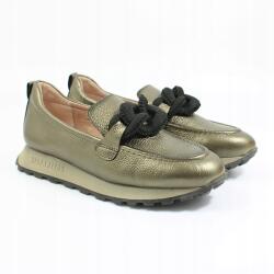 Hispanitas Szürke bőr női papucs, díszítéssel, sportos talp (HI243704)