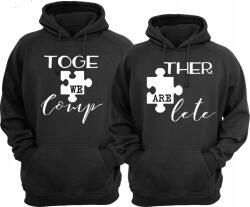  King Queen kapucnis pulóver pároknak, szett, pamut-poliészter, univerzális méret