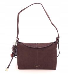 Flora&Co Barna női postás táska, ökológiai velúrbőr, 27×11×18cm