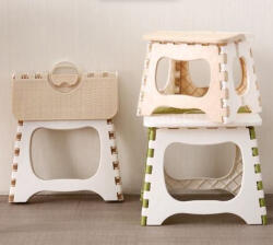  Scaun pliabil, multifunctional, plastic, Alb, Bej, 26 x 21 x 21 cm