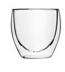  Pahar din sticla cu pereti dubli, termorezistent, 250 ml Pahar
