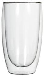  Pahar din sticla cu pereti dubli, termorezistent, capacitate 450 ml Pahar