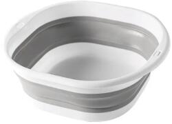  Lighean Pliabil, Multifunctional, Anti-alunecare, Poate fi atarnat, Design gauri de agatat, Mic si portabil, Usor de curatat, Pentru Baie, bucatarie, voiaj, PP, TPE, marime L, Alb Gri, 37 x 13 cm