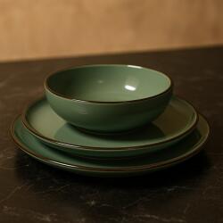  Set vesela 18 piese, pentru 6 persoane, Ceramica, design modern, culoare Verde Serviciu de masa