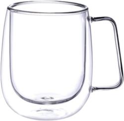  Cana din sticla borosilicata cu pereti dubli