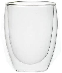  Pahar din sticla cu pereti dubli, termorezistent, capacitate 350 ml Pahar