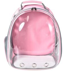  Rucsac transport animale cu greutate maxima 6.5 kg, hublou transparent, buzunar lateral, roz