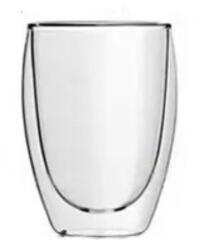  Pahar din sticla cu pereti dubli, termorezistent, 350 ml Pahar