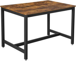 Brius Masa de bucatarie pentru 4 persoane, cadru metalic, stil industrial, 120x75x75 cm, maro rustic (EZ-KDT75X)