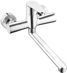 FERRO Algeo fali mosogatócsaptelep felső kifolyós, fekete flexibilis kifolyócsővel, króm (BAG5UFB)