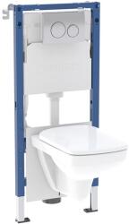 Geberit Duofix fali WC-szerelőelem készl, 112 cm, Delta öblítőtartállyal, Delta20 működtetőlap , Selnova Square fali wc (118.402.21.3)