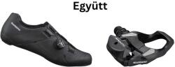 SHIMANO Cipő Országúti Rc300 Férfi Fekete 43 + Pedál Spd-Sl Pdrs500 Stoplival