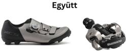 SHIMANO Cipő Mtb Xc5 Ezüst 43 + Pedál Spd Pdm540 Fekete Stoplival