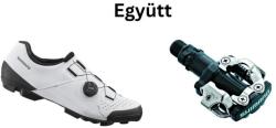 SHIMANO Cipő Mtb Xc300 Férfi Fehér 45 + Pedál Spd Pdm520 Fekete Stoplival