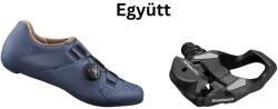 SHIMANO Cipő Országúti Rc300 Női Indigókék 36 + Pedál Spd-Sl Pdrs500 Stoplival
