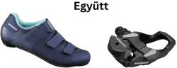 SHIMANO Cipő Országúti Rc100 Női Tengerészkék 39 + Pedál Spd-Sl Pdrs500 Stoplival