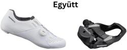 SHIMANO Cipő Országúti Rc300 Női Fehér 38 + Pedál Spd-Sl Pdrs500 Stoplival