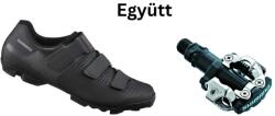 SHIMANO Cipő Mtb Xc100 Férfi Fekete 46 + Pedál Spd Pdm520 Fekete Stoplival