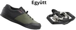 SHIMANO Cipő Mtb Am503 Férfi Oliva 44 + Pedál Spd Pdme700 Stoplival
