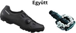 SHIMANO Cipő Mtb Xc300 Férfi Fekete 42 széles + Pedál Spd Pdm520 Fekete Stoplival