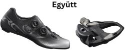 SHIMANO Cipő Országúti Rc702 Férfi Fekete 45 széles + Pedál Spd-Sl Pdr7000 Stoplival