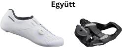 SHIMANO Cipő Országúti Rc300 Férfi Fehér 45 + Pedál Spd-Sl Pdrs500 Stoplival