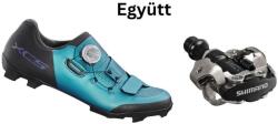 SHIMANO Cipő Mtb Xc502 Női Tengerzöld 37 + Pedál Spd Pdm540 Fekete Stoplival