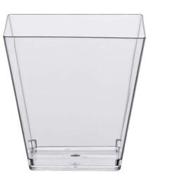  Négyzet alakú műanyag tálak, újrafelhasználhatóak, űrtartalom 240 ml, 3 db, átlátszó (JM1212807)