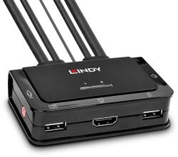 Lindy KVM kapcsoló Lindy 42340, 1920x1080px, 1 HDMI port, 1 audio port, fekete, 90x70x25mm