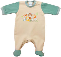 Asti Belül bolyhos, hosszú ujjú baba rugdalózó - Állatos mintával