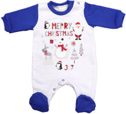 Asti Belül bolyhos hosszú ujjú baba rugdalozó karácsonyi mintával