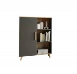  Fiókos Komód 80 Antracit 6 Polcos Nagy Szekrény Polc 80CM OSLO Skandináv Stílusú